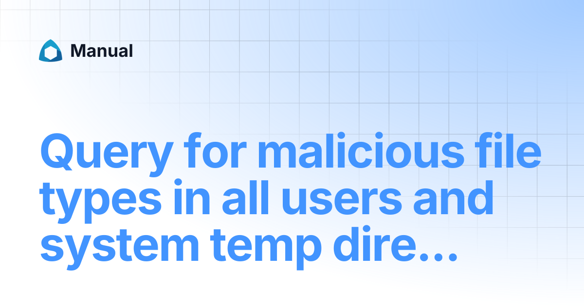 Query for malicious file types in all users and system temp directories ...